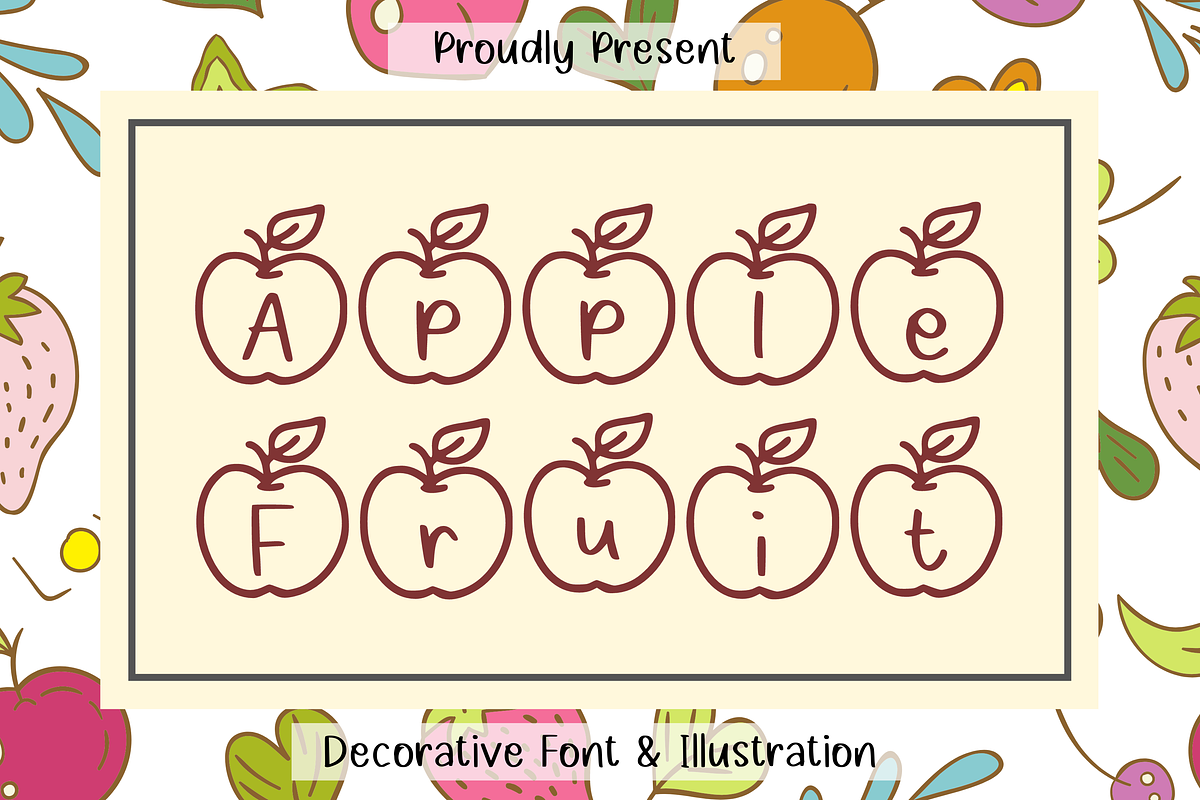 Apple Fruit Font Duo, a Font by Aisyah (Photo 1 of 6)