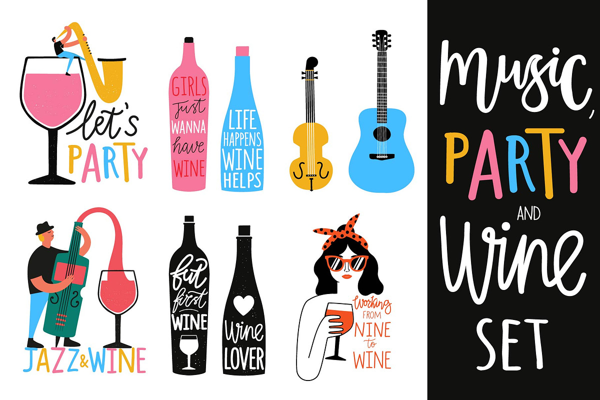 Music, party and wine collection, an Animal Illustration by JULYMILKS (Photo 1 of 8)