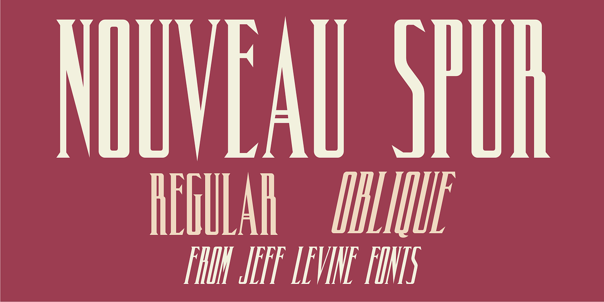 Nouveau Spur JNL, a Serif Font by Jeff Levine Fonts