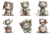 St Patrick Day Cats Clipart, an Illustration by designcity5 (Thumbnail 3 of 5)