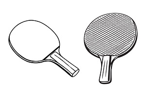Table Tennis Paddle Vectors, an Object Graphic by Billah Hub
