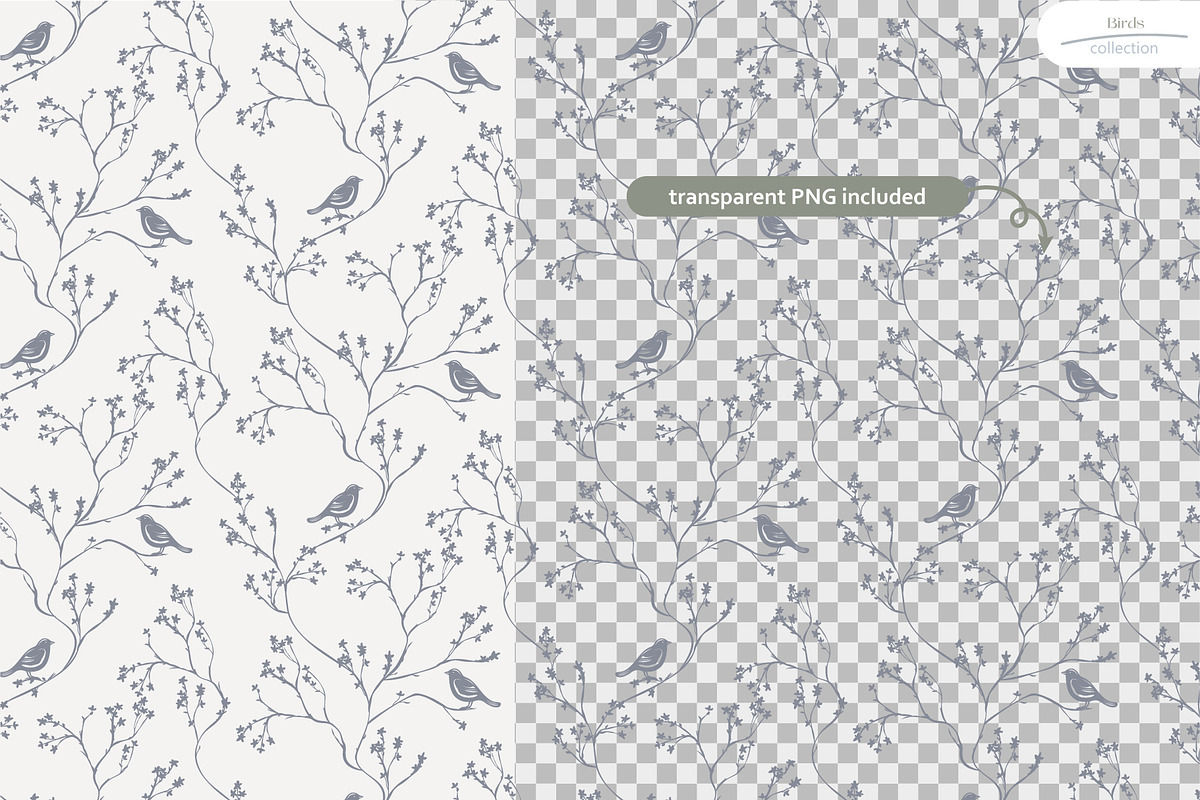 Birds - 6 color Seamless Pattern, a Wallpaper Graphic by InaCorart (Photo 4 of 8)