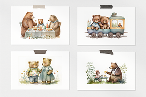 Cute Bears Watercolor Collection