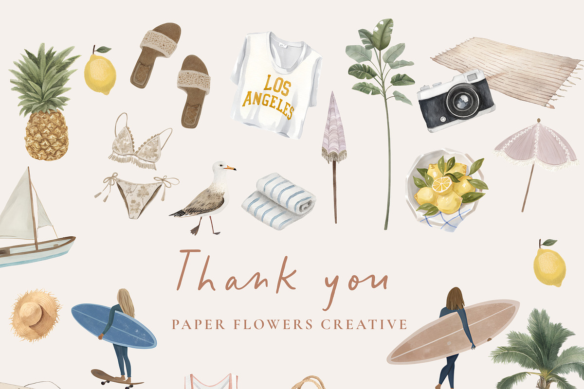 California Dreamin' - Summer clipart, a Graphic by Paper Flowers Studio (Photo 5 of 5)