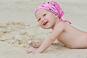 Baby on the beach, a Photo by saiko3p