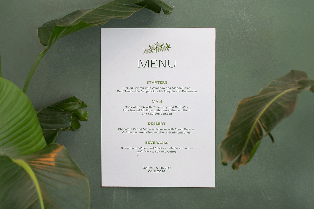 Green Floral Menu Set Templates, a Stationery Template by Paraná Studio (Photo 3 of 9)
