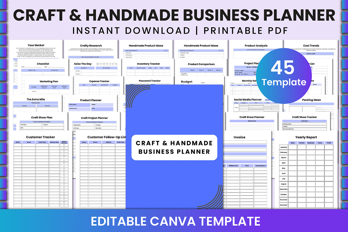 Craft & Handmade Business Planner, a Stationery Template by Shumaya (Photo 1 of 5)