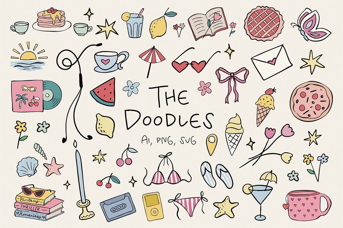 Summer Playlist Fonts & Doodles, a Handwritten Font by ReveryWorks (Photo 10 of 10)