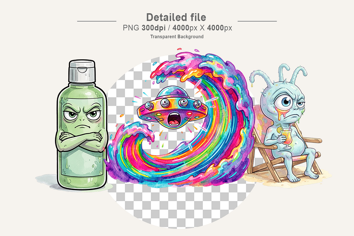Sarcastic Alien Beach Sublimation, an Illustration by Artnoy (Photo 3 of 8)