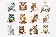 Vintage Owl Clipart, an Illustration by Dream Creation (Thumbnail 2 of 5)