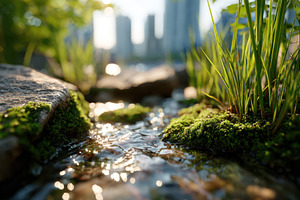 Stepping stones over a tranquil stream, a Nature Photo by AlyaAnd