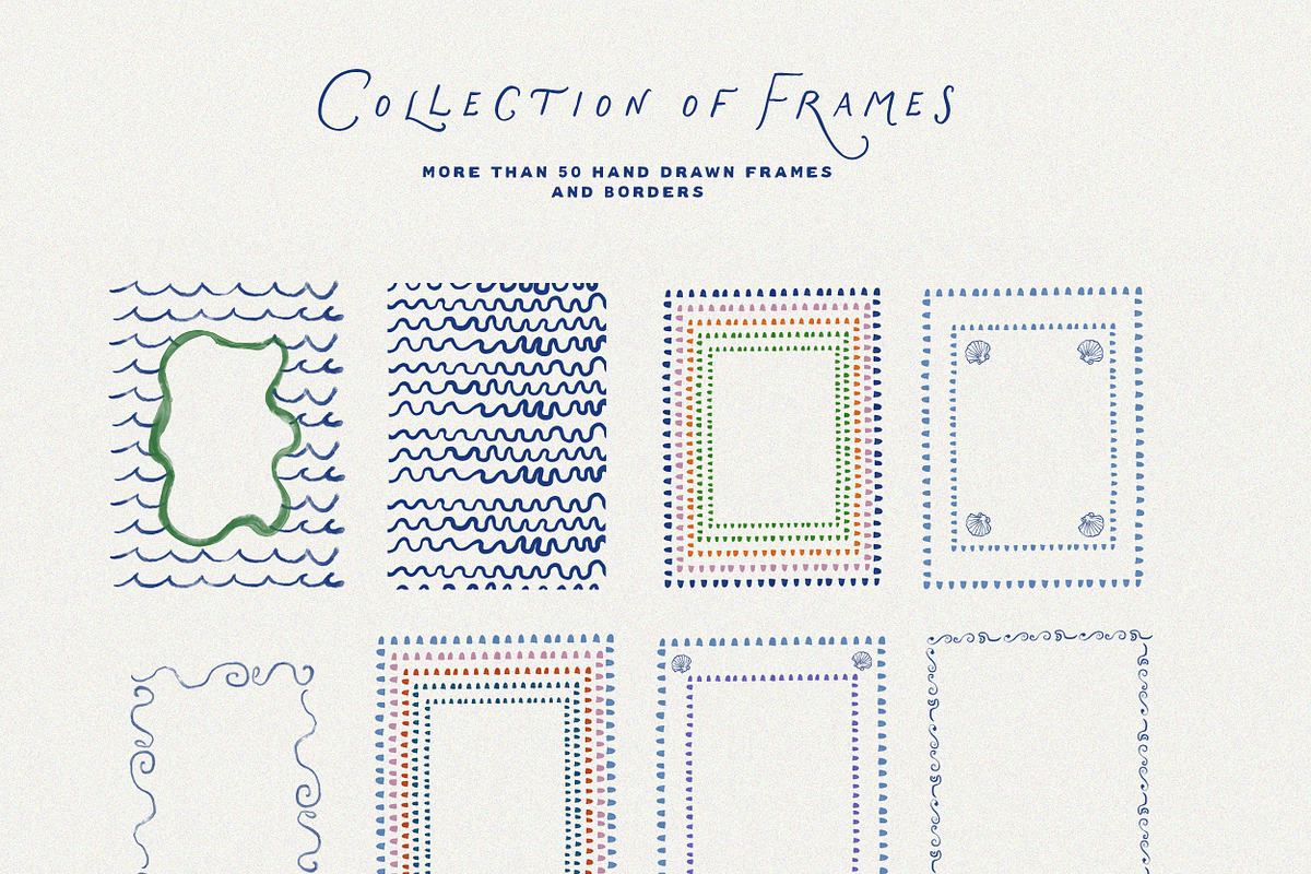 Coastal Icons & Hand Drawn Frames, an Object Graphic by Laras Wonderland (Photo 4 of 16)