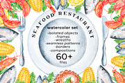 Seafood Watercolor Clipart, a Food Illustration by Eves_Aquadreams (Thumbnail 1 of 12)