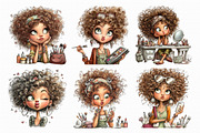 Makeup girl clipart, an Illustration by Libby Wishes (Thumbnail 3 of 7)
