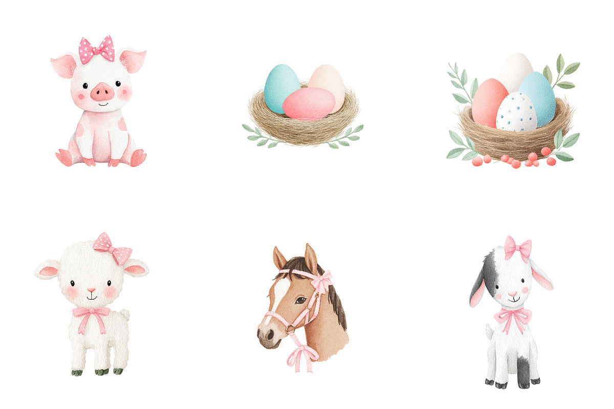 Watecolor Cute fram clipart, an Illustration by CreationArt (Photo 4 of 6)