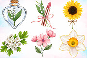 Coquette Birth Month Flowers Clipart, a Seasonal Illustration by Canvas Craft (Thumbnail 2 of 5)