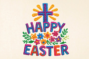 Happy Easter Embroidered Patch Png, an Illustration by DreamPrint404 (Thumbnail 1 of 7)