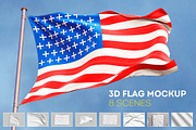 3D Flag Mock-Up, an Advertising Mockup by WebAndCat (Thumbnail 1 of 20)