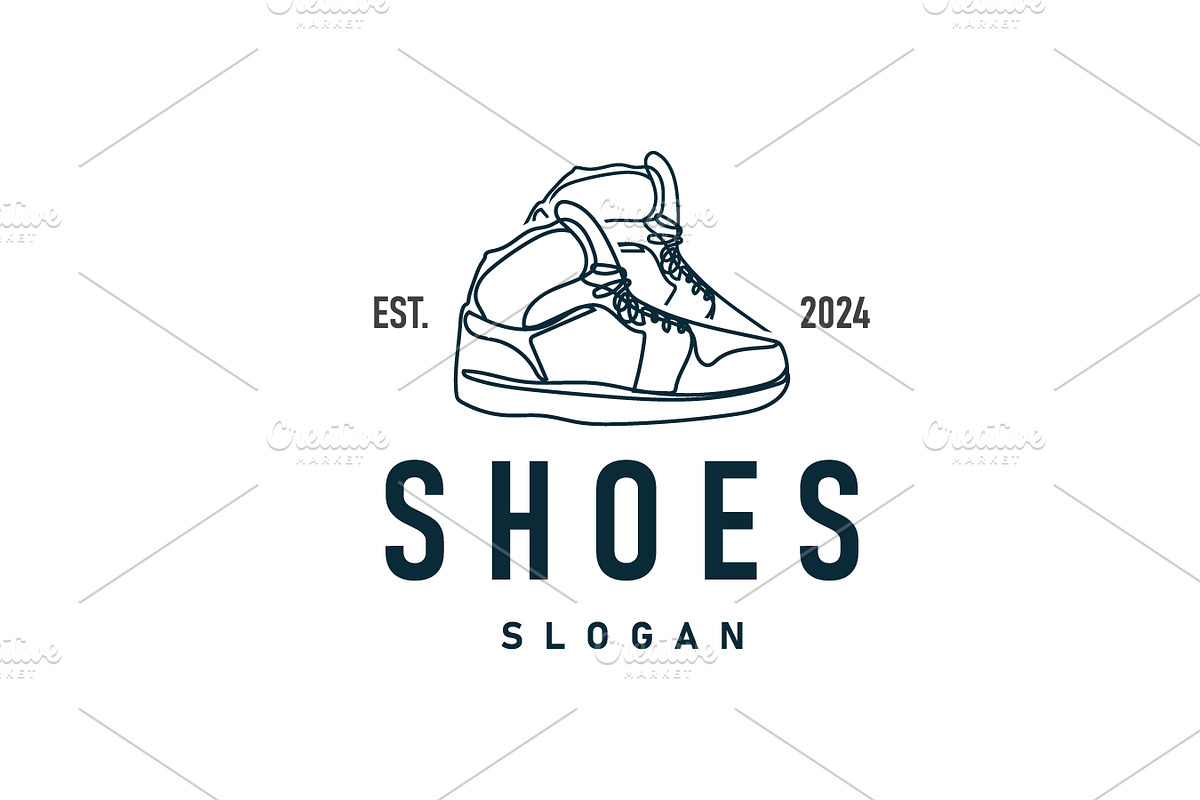 Shoe Logo Line Style Sneaker Shoe, a Branding & Logo Template by Maylianaw28