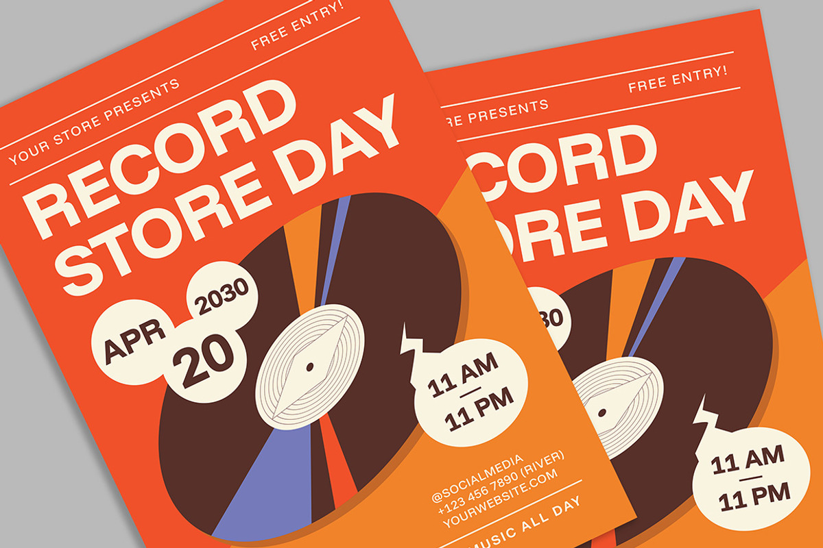 Record Store Day Flyer, a Flyer Template by Gumico Studio. (Photo 1 of 3)