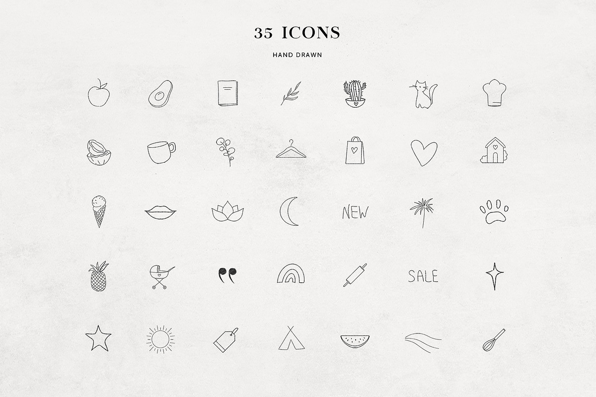 Hand Drawn Line Lifestyle Icons, an Outline Icon by SOVA (Photo 3 of 5)