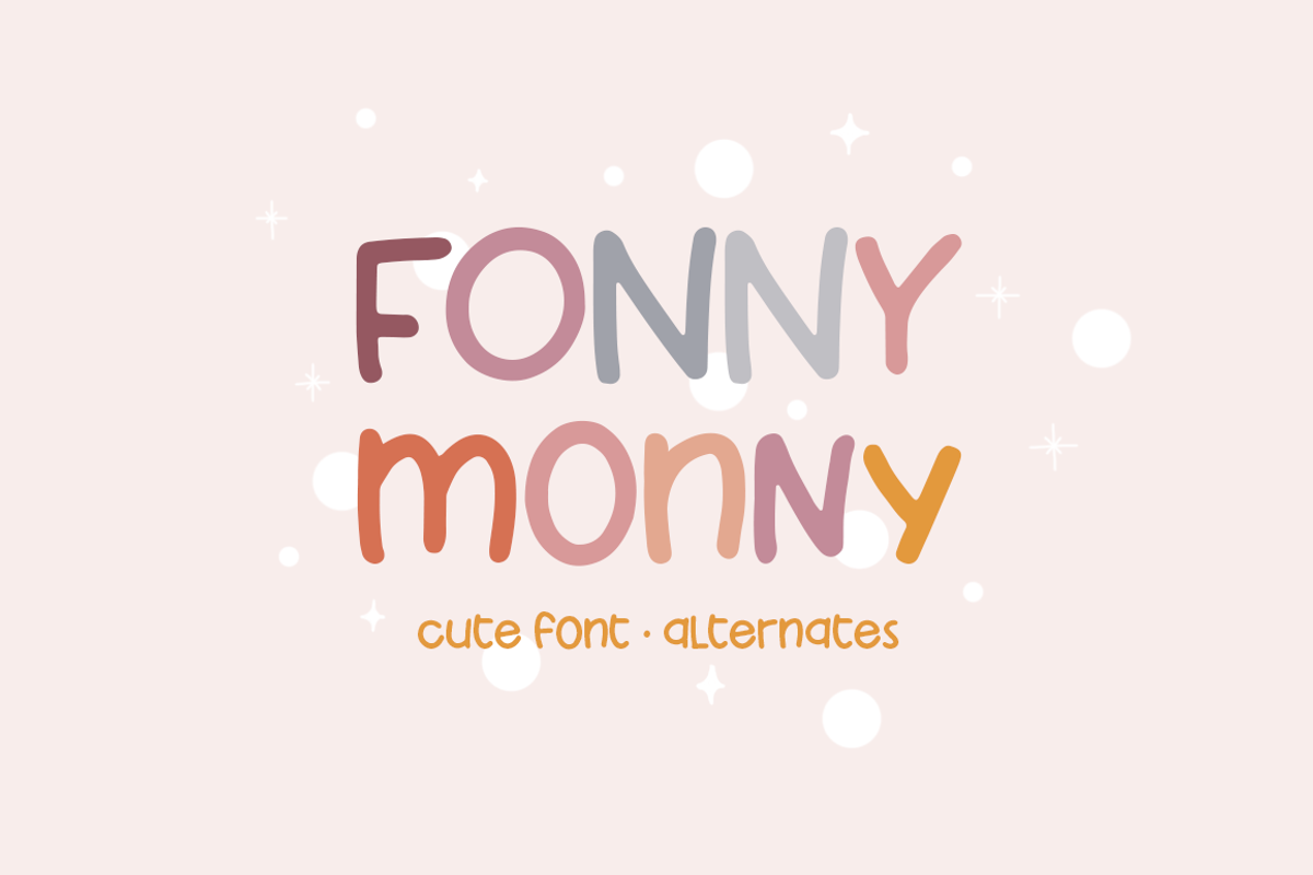 Foony Monny Handwritten cutefont, a Script Font by Alexander Tiunov (Photo 1 of 9)