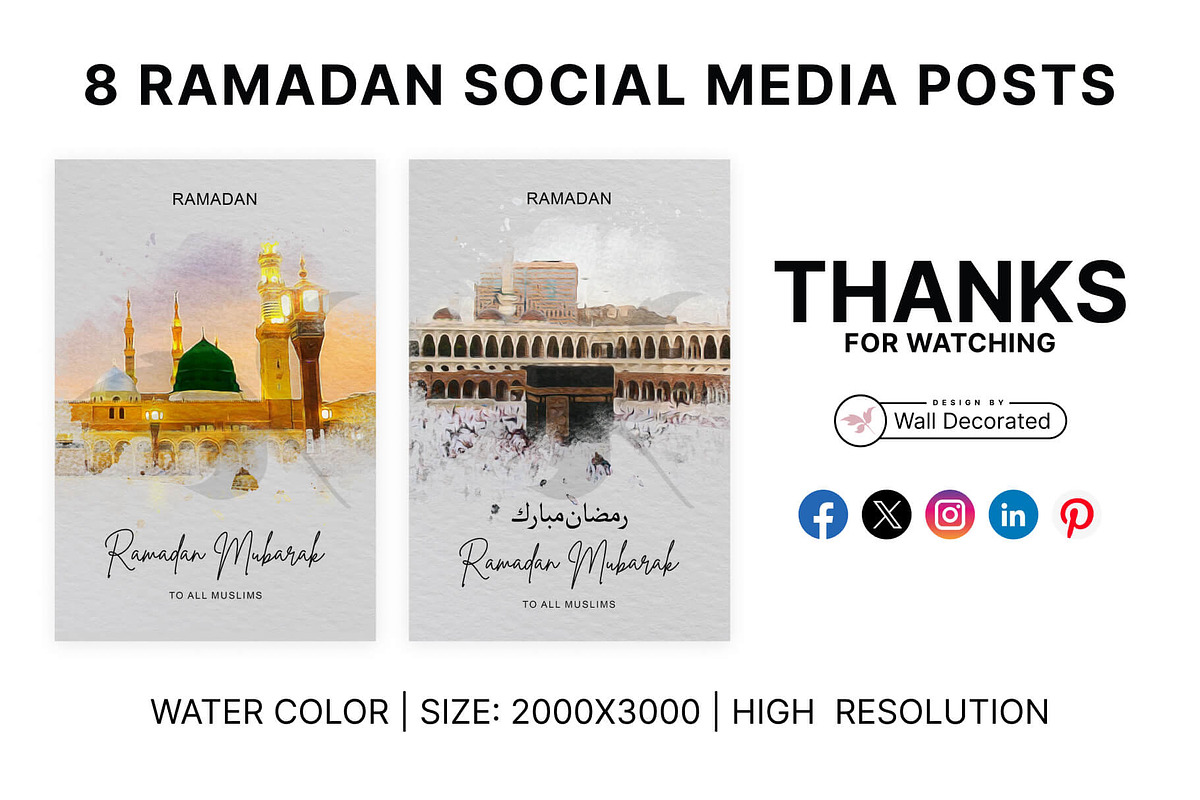 8 Ramadan Social Media Design Posts, a Social Media Template by Walldecorated (Photo 2 of 4)