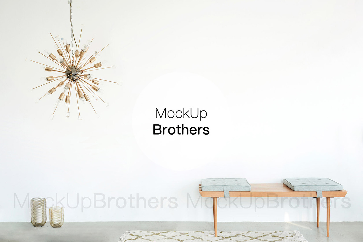 Mockup Stockphoto with gold lamp 183, a Print Template by MockUpBrothers (Photo 1 of 5)