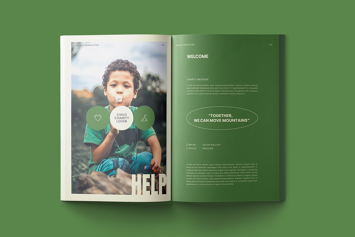Charity Newsletter Brochure Template, a Brochure Template by Designsoul14 (Photo 5 of 8)