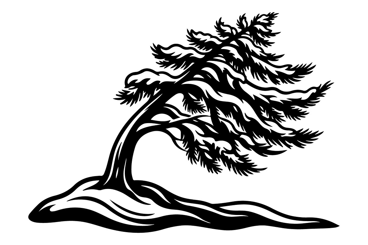 Windblown Tree Silhouette, an Object Graphic by Gfx_Store (Photo 4 of 16)