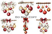 Christmas Decorations Clipart, an Illustration by Craft Nest (Thumbnail 9 of 11)
