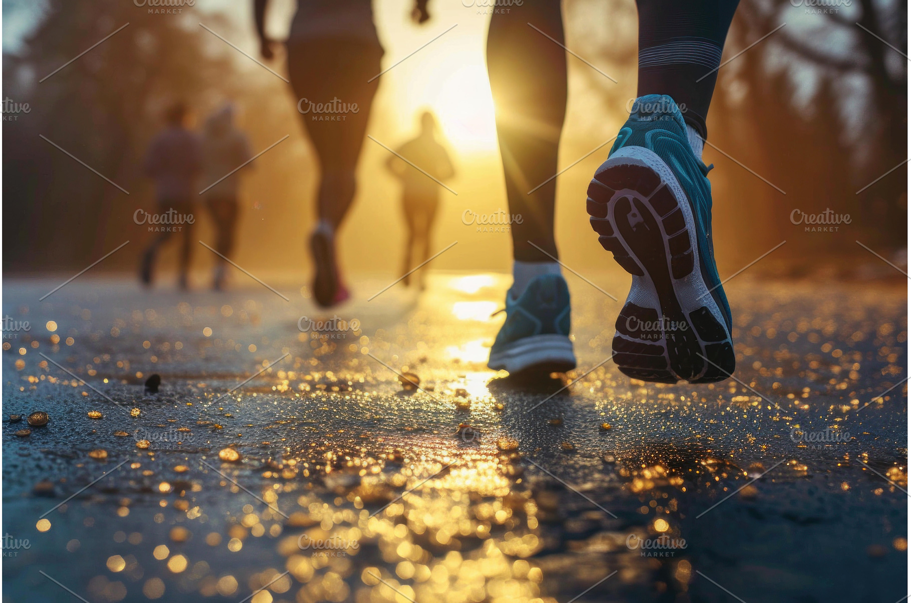 Adults morning run. Generate Ai, a Sports & Recreation Photo by Ylivdesign