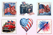 4th of July Postage Stamp Clipart, a Graphic by CitraGraphics (Thumbnail 2 of 4)