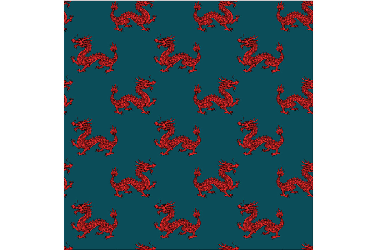 Regal Red Dragon Seamless Pattern, a Pattern Graphic by Sharon Schwalbe (Photo 6 of 7)