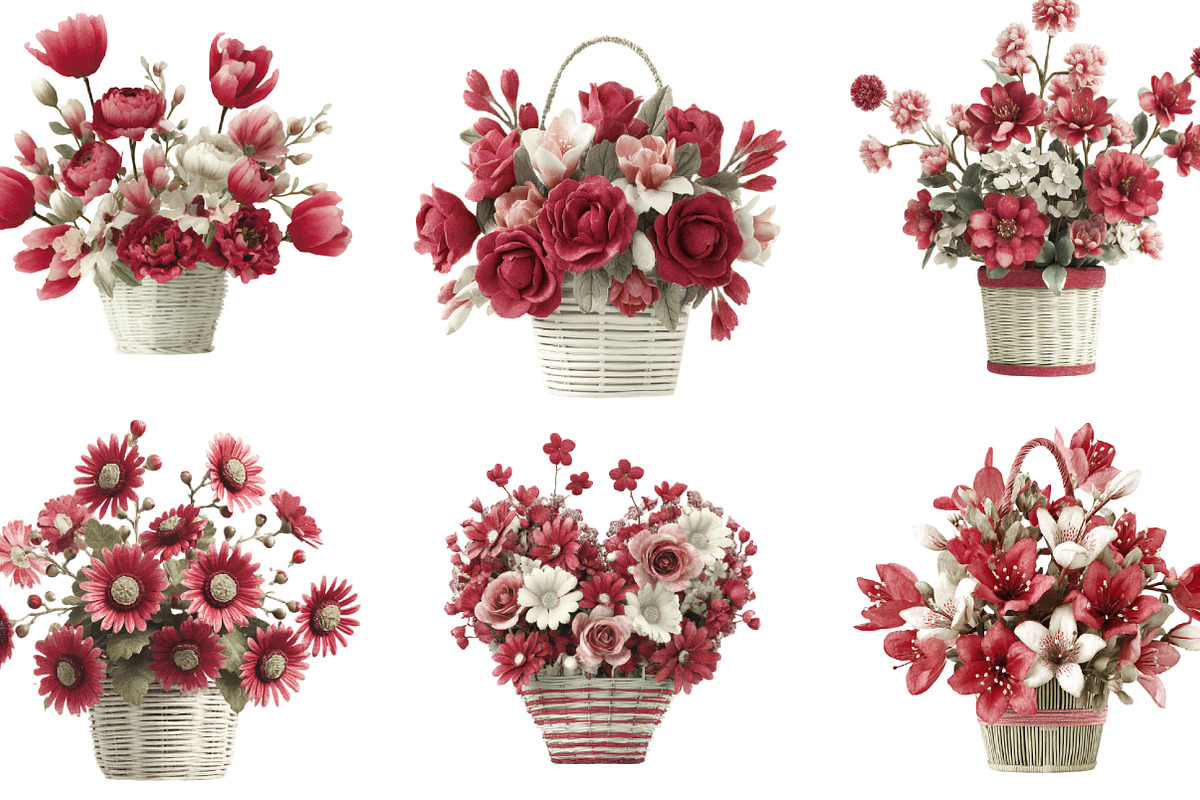 Spring Flower Basket Clipart, an Illustration by Designking (Photo 5 of 5)