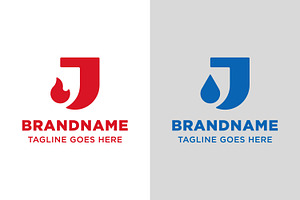 Letter J Fire and Water Simple Logo, a Branding & Logo Template by Pray Art Design Studio