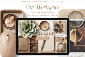 Cozy Workspace PNG Objects