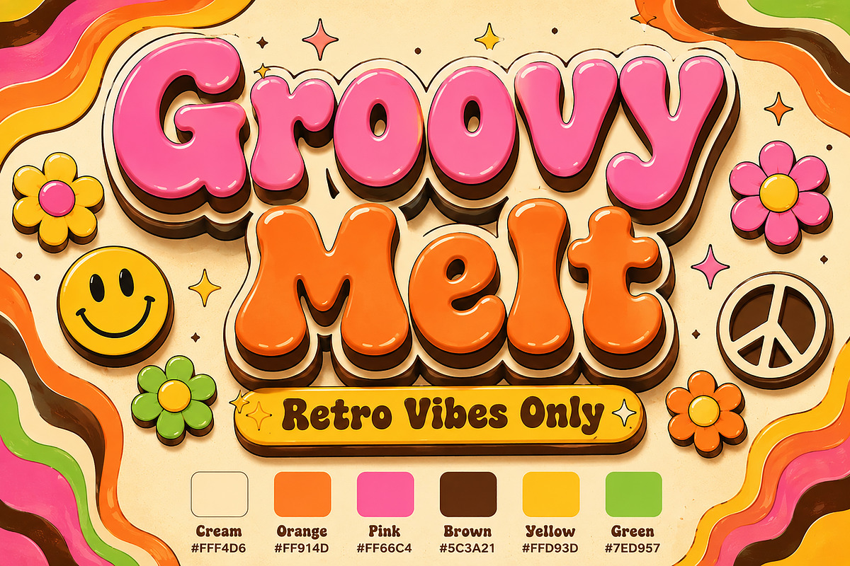 Groovy Melt, a Slab Serif Font by Wow Magic (Photo 1 of 6)
