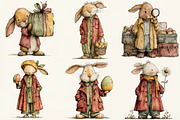Quirky Easter Bunny Clipart, an Illustration by DreamCafeArt (Thumbnail 2 of 6)
