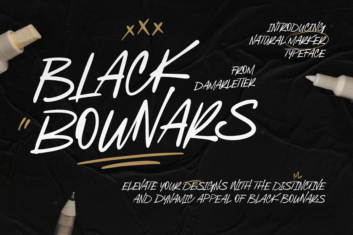 Black Bounars Natural Marker, a Handwritten Font by Damarletter (Photo 1 of 9)