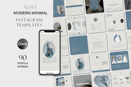 ALMA Aesthetic Canva Templates, a Social Media Template by Studio Suvelle