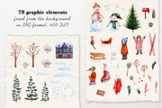 Winter. Watercolor collection, a Seasonal Illustration by a_ptichkina (Thumbnail 2 of 5)