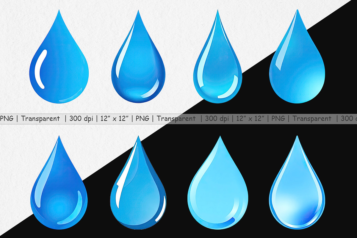 Water Drop Clipart, a Graphic by Artnoy (Photo 2 of 5)