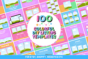 Colorful Etsy Listing Templates, a Branding & Logo Template by SunshineStudioBoutique (Thumbnail 1 of 8)