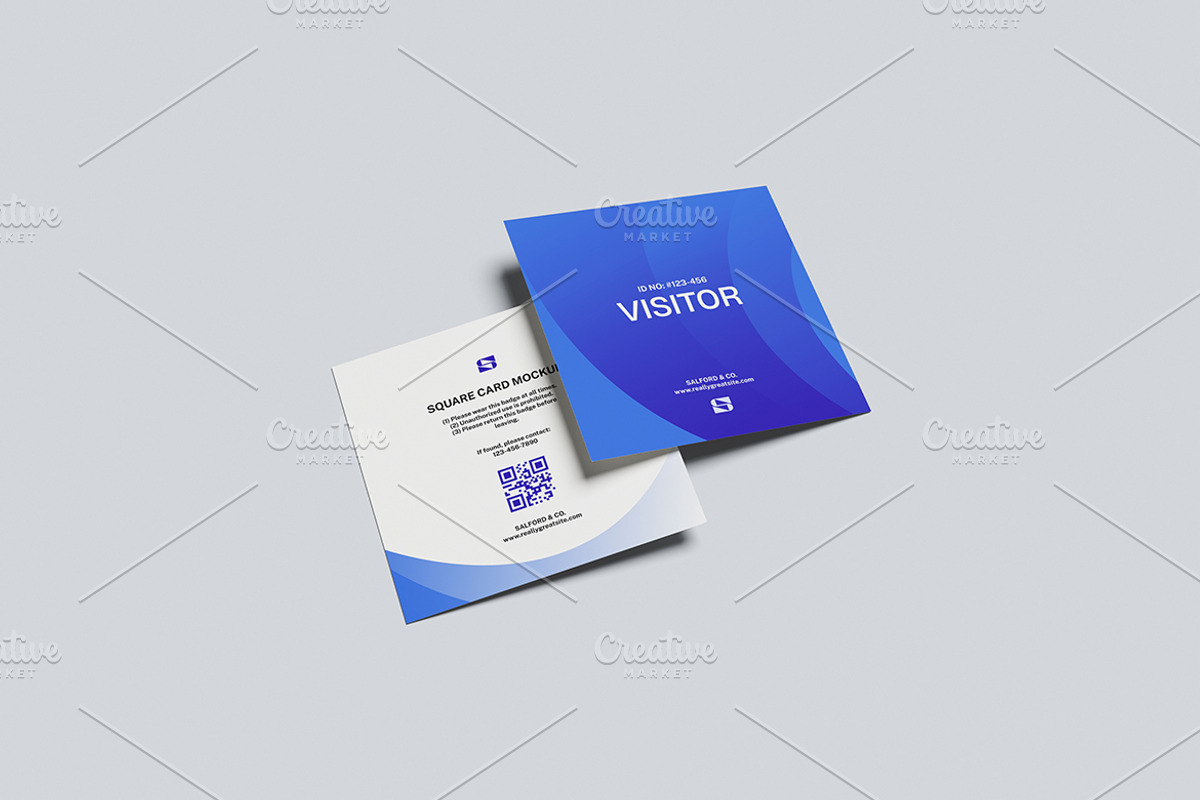 Square Visitor Badge Card Mockup, an Advertising Mockup by Gatamotion (Photo 5 of 5)
