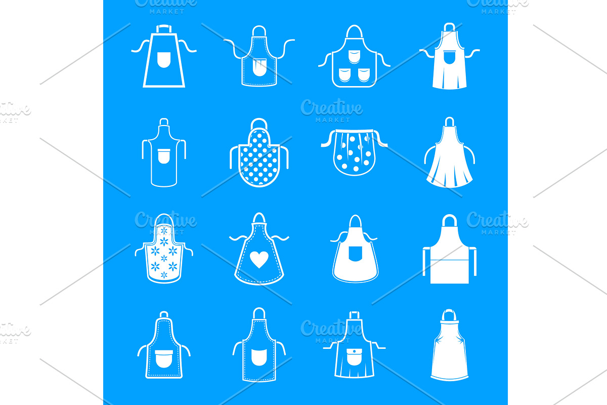 Apron cooking chef icons set, simple, an Object Illustration by Ylivdesign