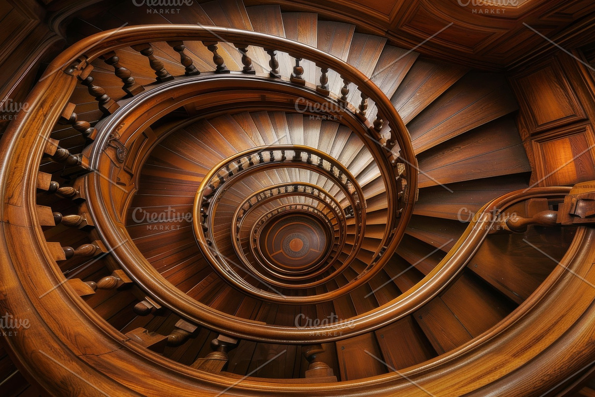 69 Spiral wooden staircases, an Architecture Photo by Handmadefont (Photo 73 of 73)