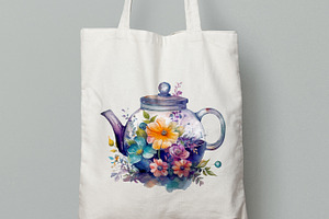 Watercolor Tea Time Clipart