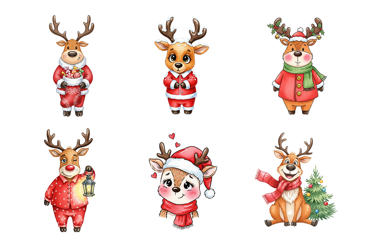 Quirky Funny Christmas Reindeer PNG, an Illustration by SinaCreation (Photo 3 of 7)