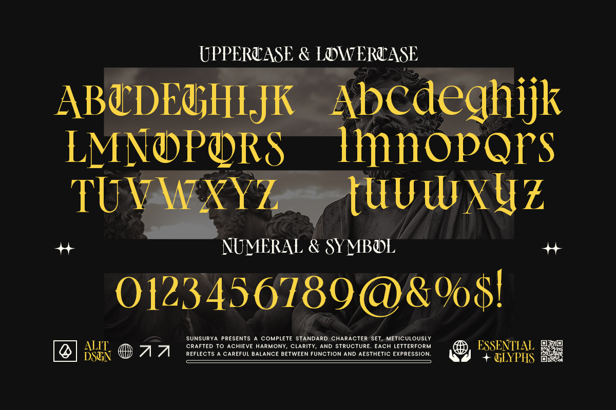 Sunsurya Blackletter Typeface, a Blackletter Font by alit design (Photo 5 of 19)